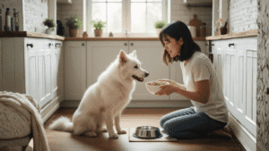 pemberian makan anjing kintamani